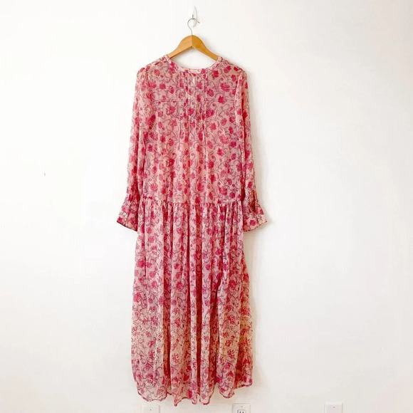 Free People See It  Through Maxi Dress Pink Rose Combo NWT Size XS - Picture 13 of 15